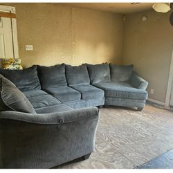 Grey/Blue Sectional 