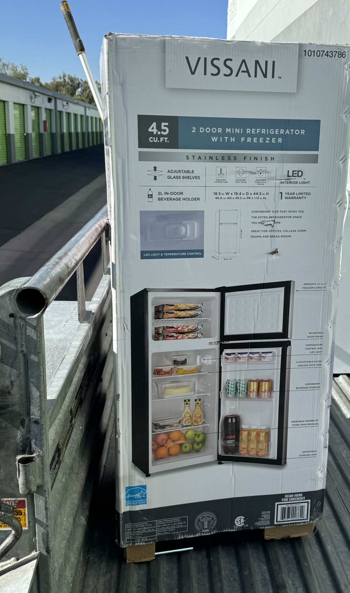 New 4.5 cu. ft. 2-Door Mini Refrigerator in Platinum Steel with Freezer