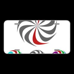 License Plate Novelty Car Front Swirl Logo Vector Icon Motion Sign