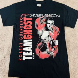 Robert THE GHOST Guerrero - Shoe Palace Boxer / Boxing Black & Red Shirt - Size Medium BRAND NEW