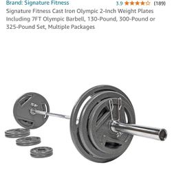 OLYMPIC 2" Weight Plates With 7FT Barbell BRAND NEW