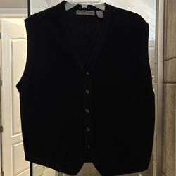 Men’s Black Knit Vest, Size Large