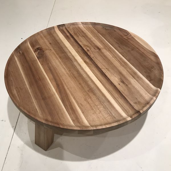 Ikea Skogsta Wood Round Serving Stand Tray For Sale In Los