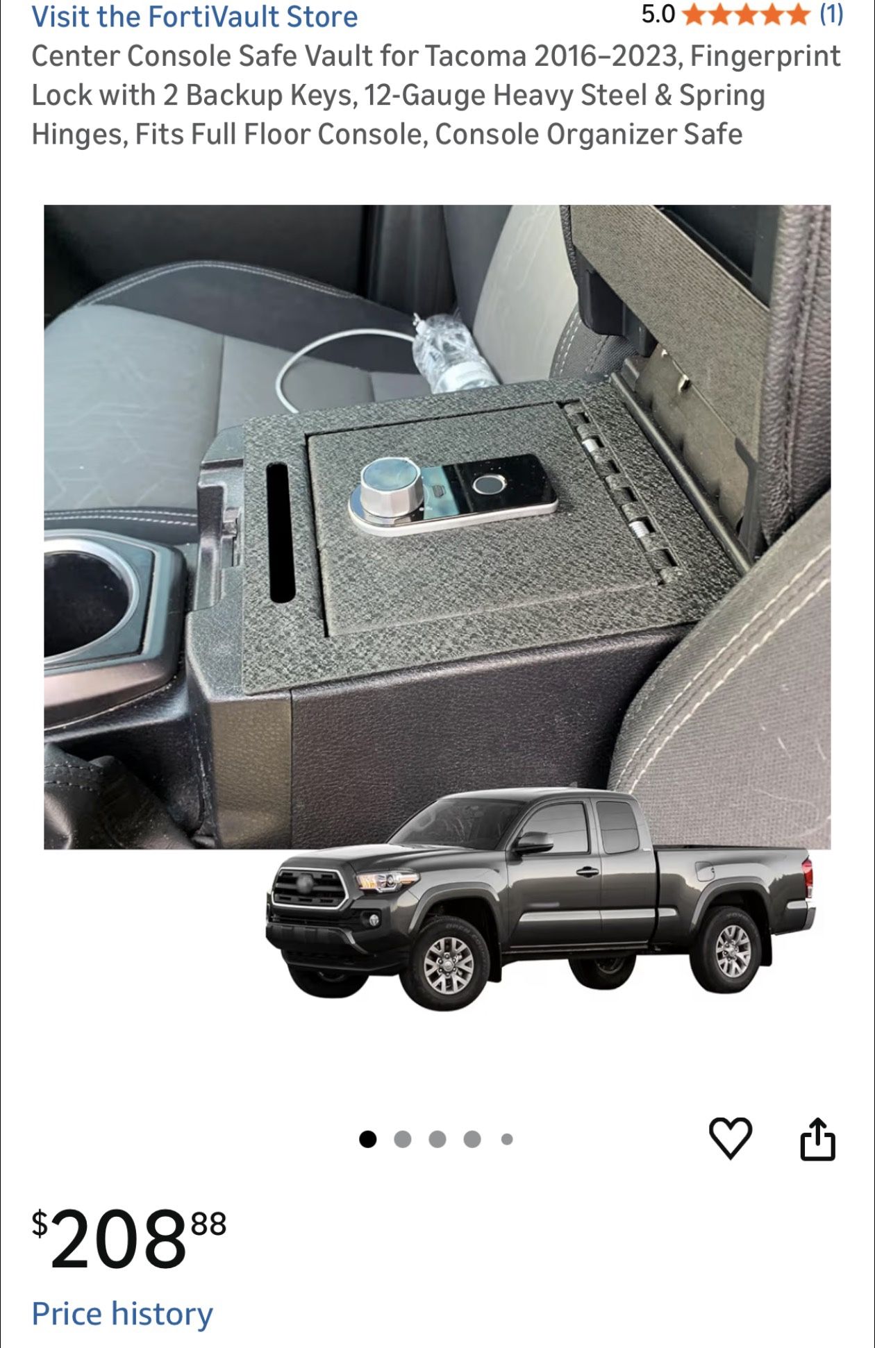 Toyota Tacoma 3rd Gen Center Console Safe Vault