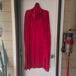 Red Velvet Hooded Cape Costume