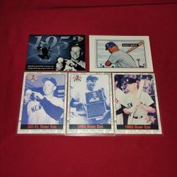 Lot Of 5 Old Mickey Mantle Baseball Cards - In Perfect Condition 