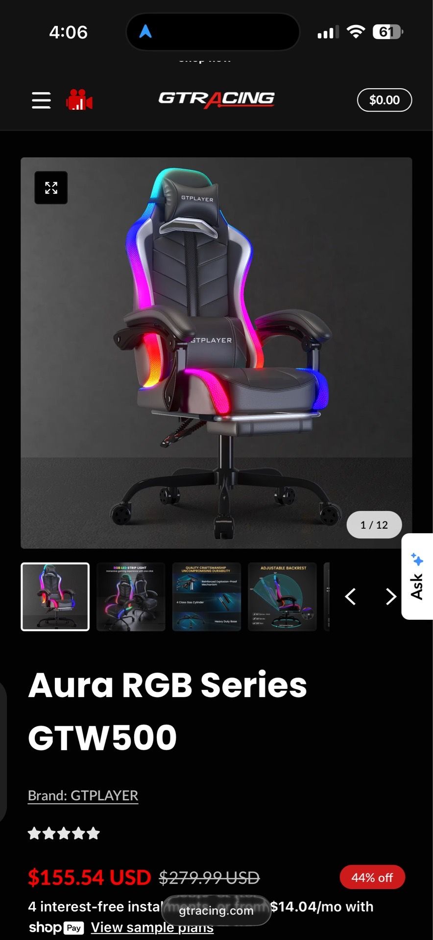 GTRacing gaming chair