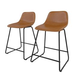 Scoop Counter Stool - Camel Color Tan