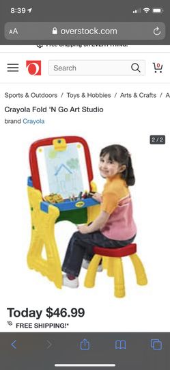 Crayola fold and go chalkboard art station with chair