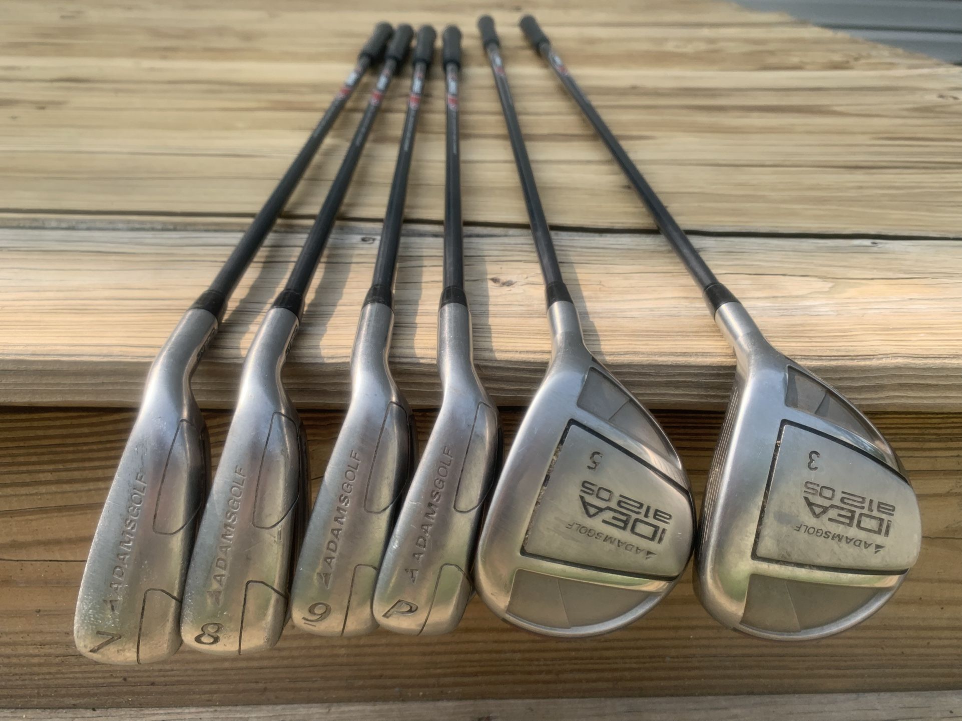 Adam’s golf Grafalloy Clubs 7,8,9,P, - 3,5 Drivers