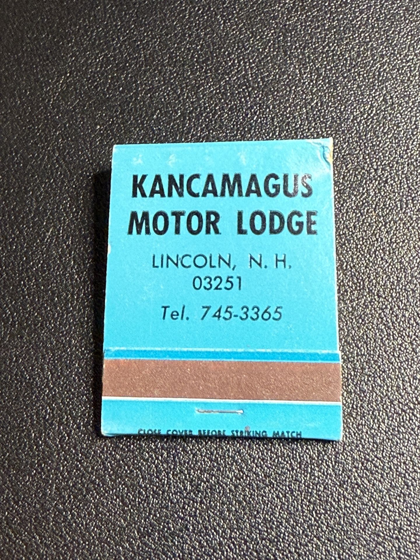 Vintage 1970s Matchbook Kancamagus Motor Lodge Lincoln NH, Unused