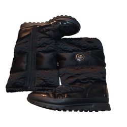 Coach Boots Women's 9.5B Drexel A7274 Black Patent Leather Quilted