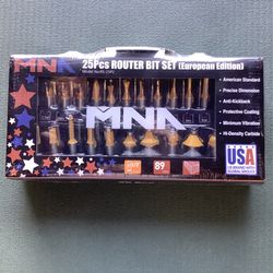 25 Piece 1/2 Inch Router Bit Set