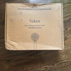 Veken Rain Shower Head with Handheld Head Black