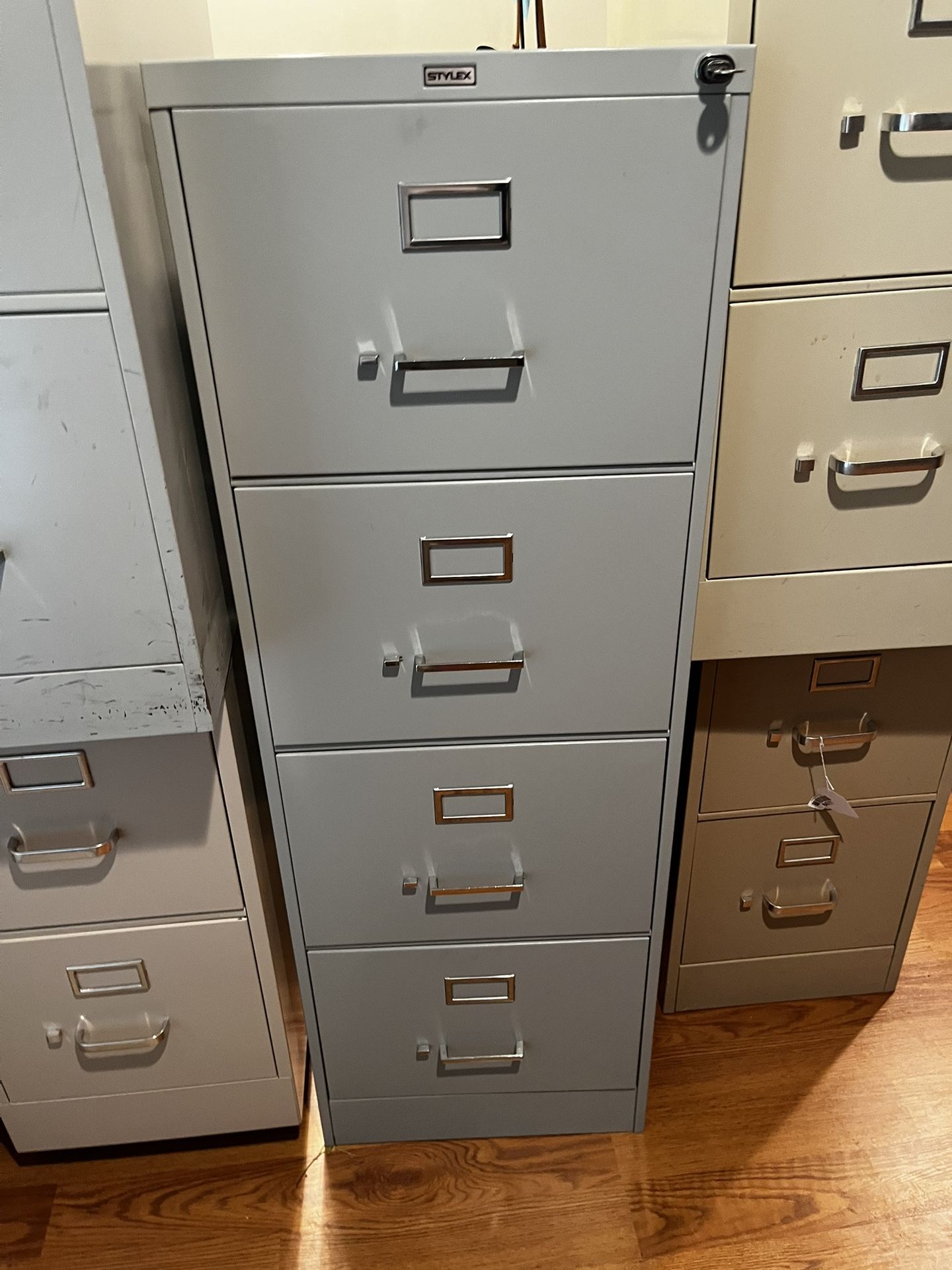 File cabinets, two drawer, and four drawer with locks
