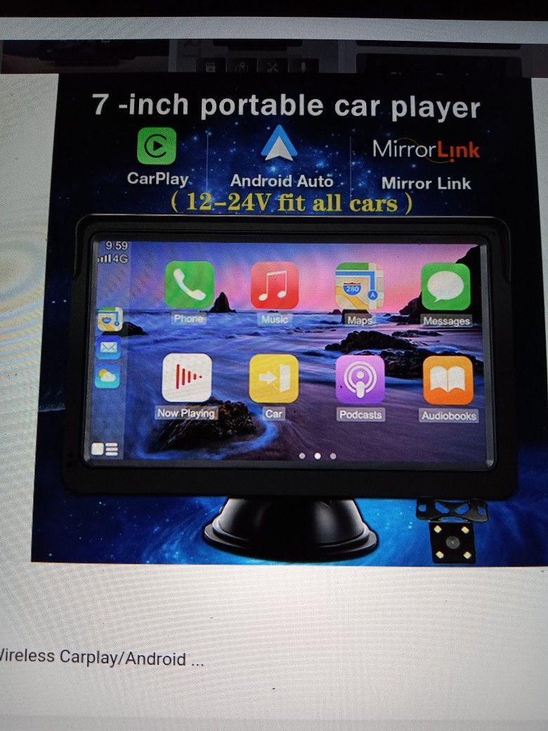 Portable 7" Apple/Android Car play (No Rear camera)
