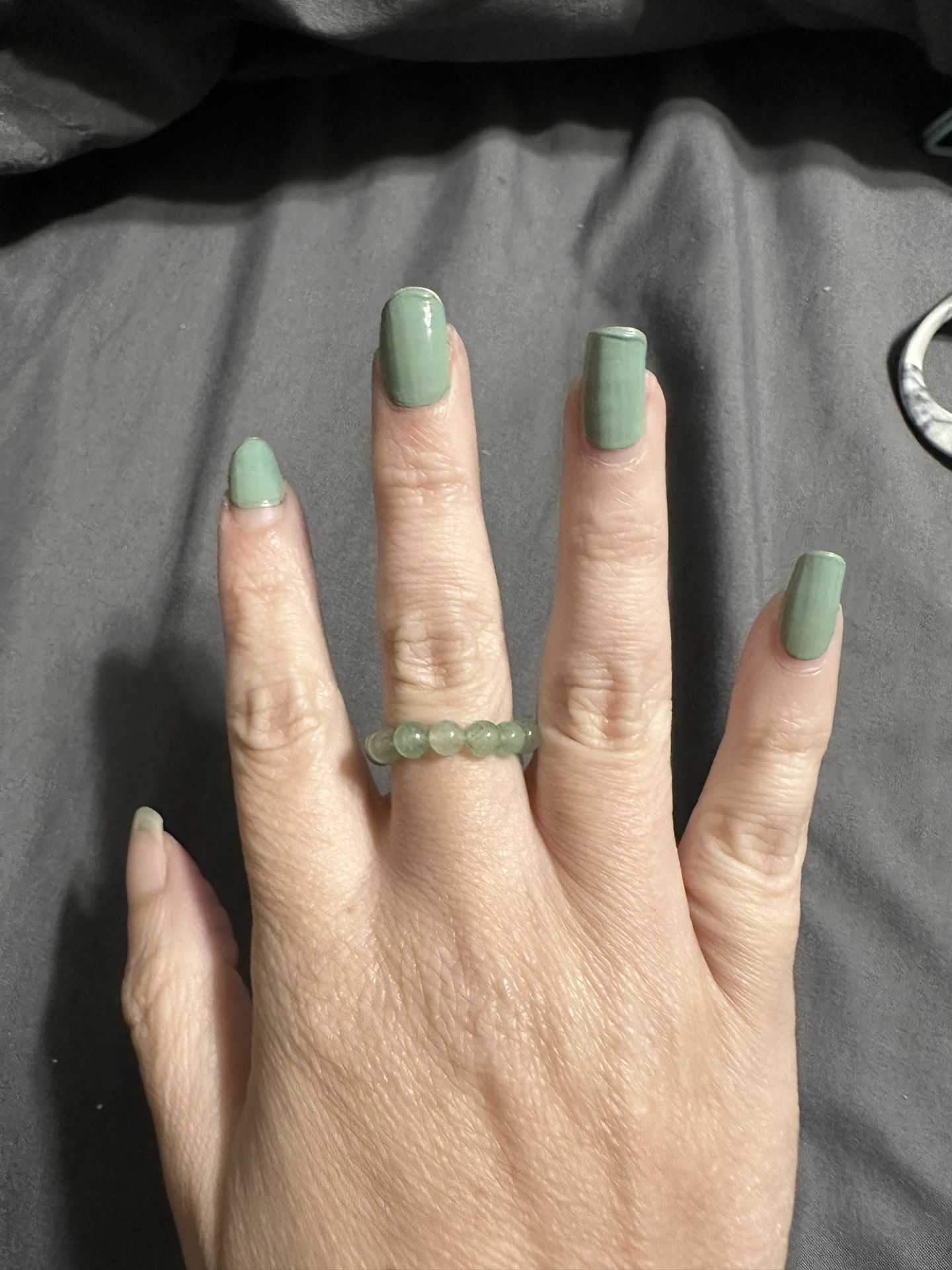 Green Aventurine Beaded Ring