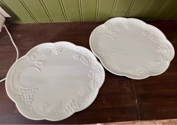 Vintage milk glass plates