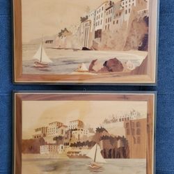 Italian Marquetry Wood Wall Hanging Art 