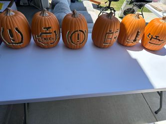 Halloween Pumpkins with Carved Auto Signs