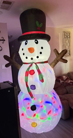 8-foot Lighted Snowman Christmas Inflatable