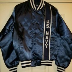 United States Of America NAVY Satin Jacket Size Small