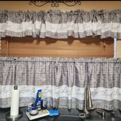 Grey And White Kitchen Curtains