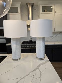 White Ceramic Table Lamp $75