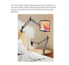 Brand new 33.5 Inch Tablet Stand, Adjustable Gooseneck Tablet Arm