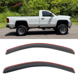 Fits 2014-2019 Silverado Sierra 1500 2500 HD Standard Cab Window Visors In-Channel