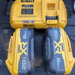 DEWALT 20V MAX XR Lithium-lon Battery and Charger Kit with (2) Powerpack 8.0 Ah Batteries and Charger