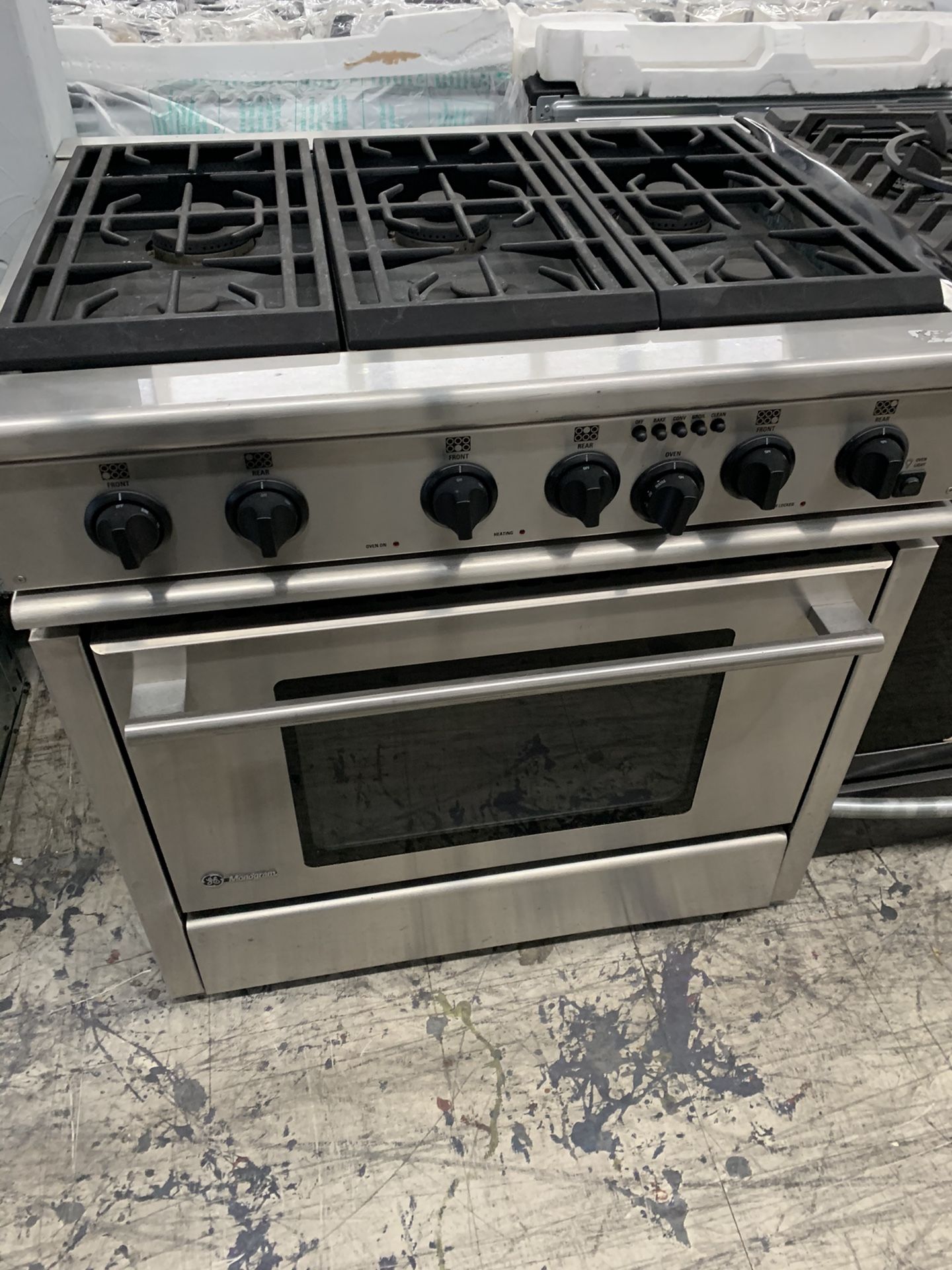 GE Monogram 36” Slide In Gas Range In Stainless Steel Used