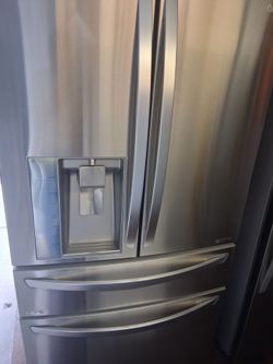 LG stainless steel French doors counter depth fridge fully functional