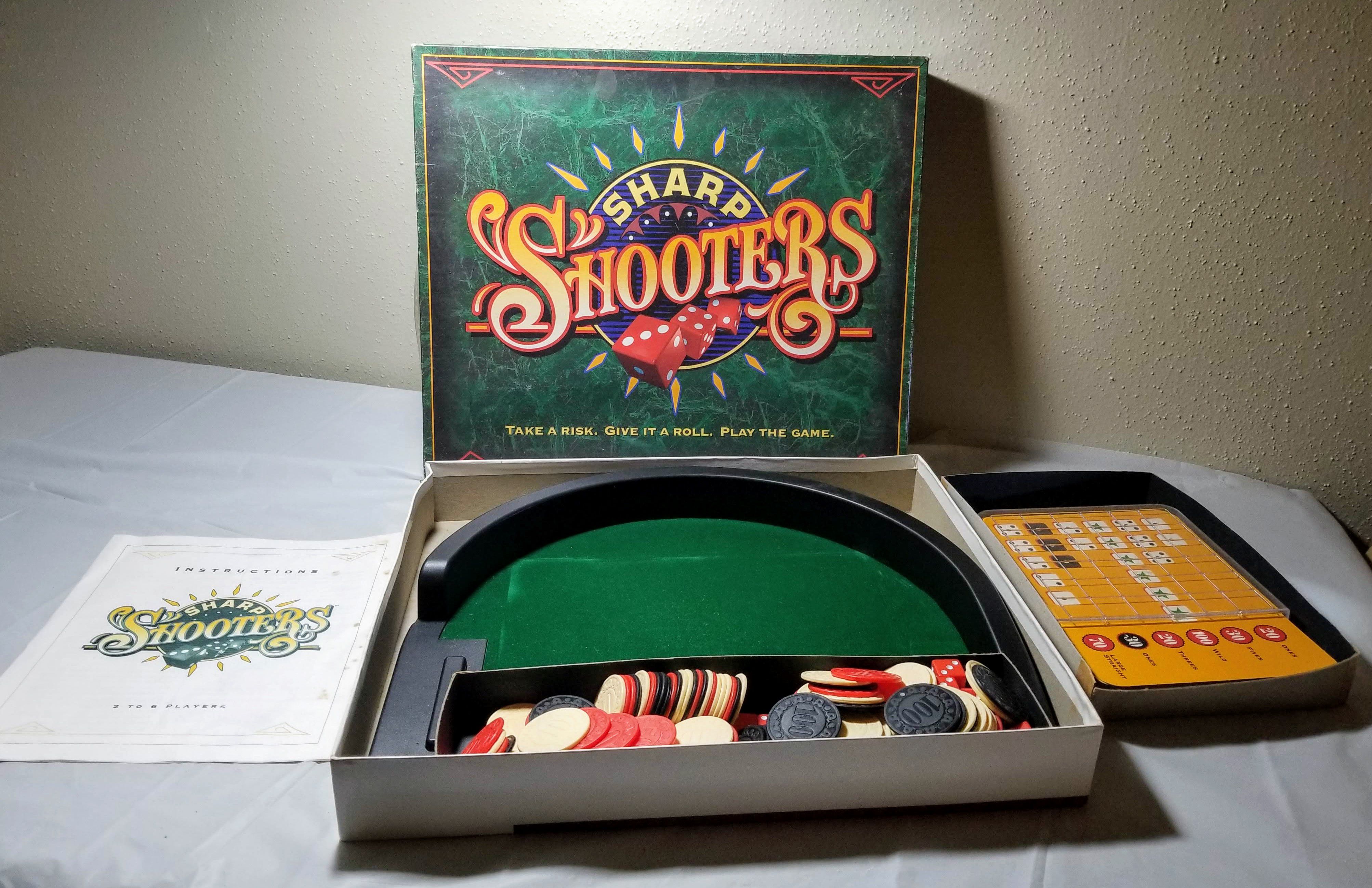 Vintage 1994 Sharp Shooters Dice Board Game Milton Bradley