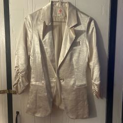 Zara Beige metallic blazer