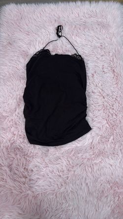 Black Halter Top with Lace Trim (small)