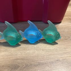 Frosted Glass Angel Fish Napkin Rings