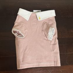 Banana Republic Dog Polo Pink Stripe NWT Size Medium