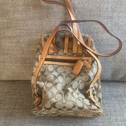 coach backpack a1980-f37598 Coach Graham Sling Pack Backpack Carry Bag Leather Saddle Brown F37598 Reg  $350