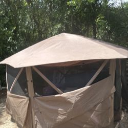 Pop-up gazebo with removable side panels screened in