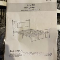 Queen Size White Metal Bed Frame