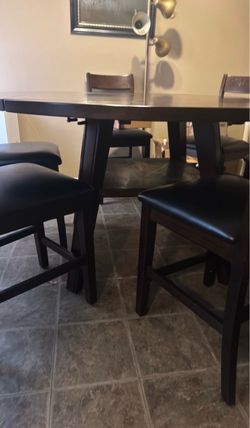 Ashley dining room table set with 6 chairs solid  wood