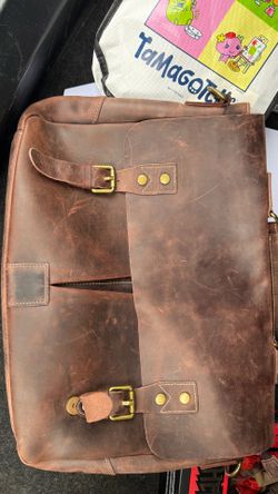 Real leather messenger bag