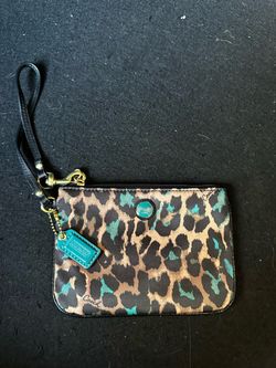 Coach Leopard Print Wristlet Clutch