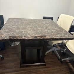 Marble Top Counter Height Dining Table 