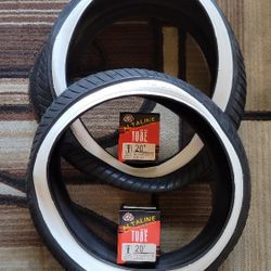 NEW E Bicycle Bike Tires 20" White Wall