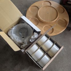 Porcelain/Ceramic/ Wood Fondue Set