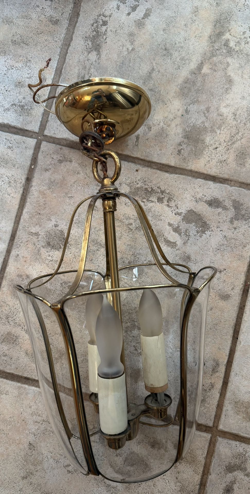 Mid Century Brass Light Fixture