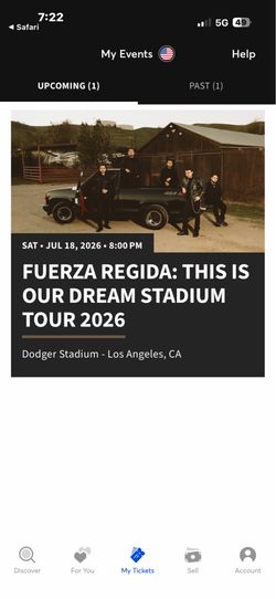 2 FUERZA REGIDA TICKETS DODGER STADIUM