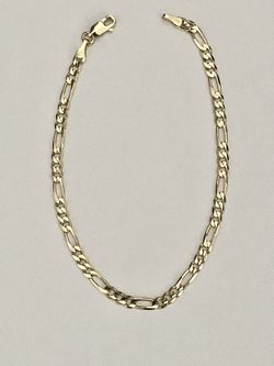 3.5mm Fully Solid Figaro Bracelet 8.5 Inch 